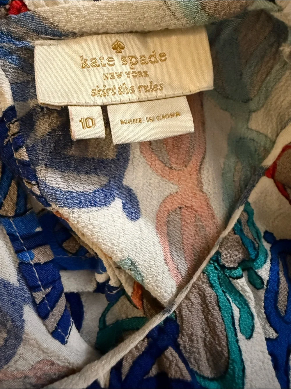 kate spade White Sunglasses-Print Romper with Multicolor Accents